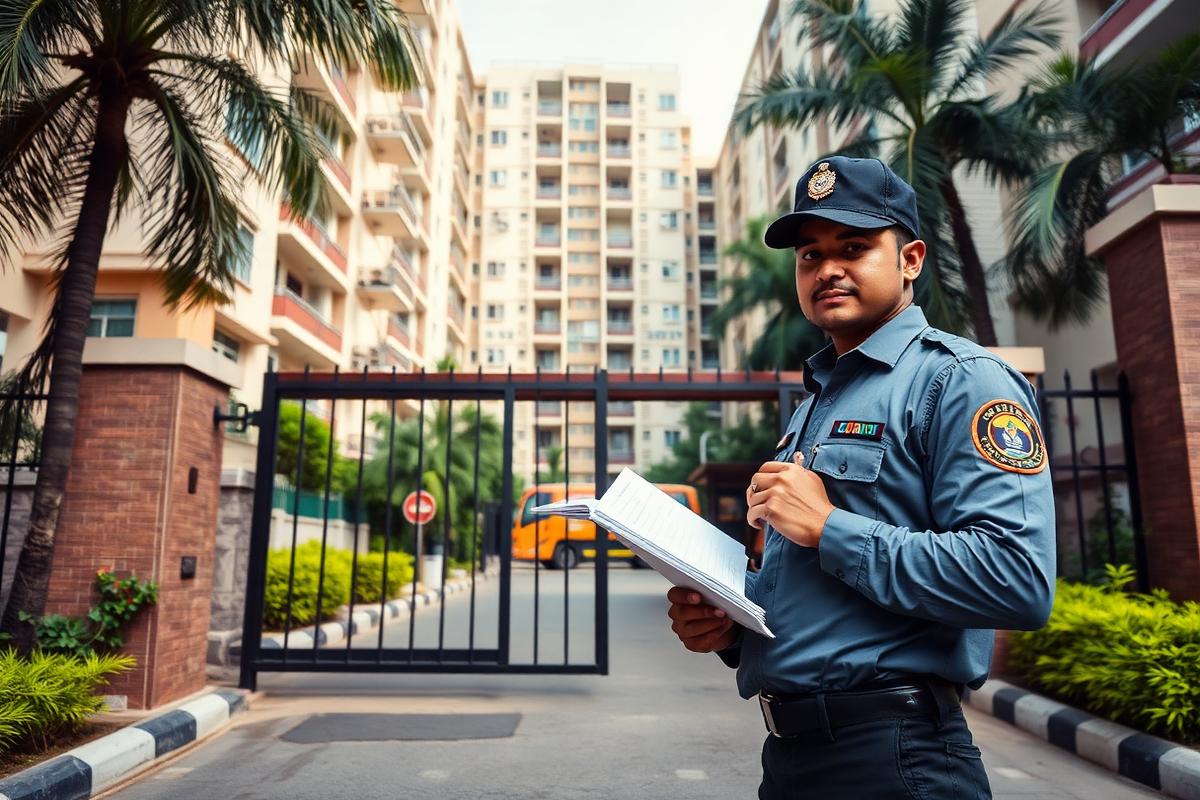 Building Security — SARASPRO trained personnel on duty in Pune, Maharashtra