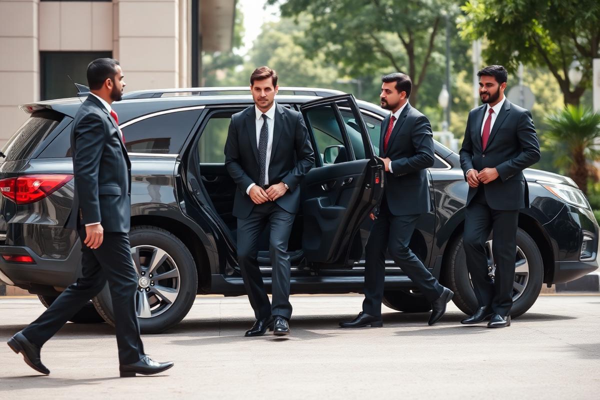 Escort Security — SARASPRO trained personnel on duty in Pune, Maharashtra
