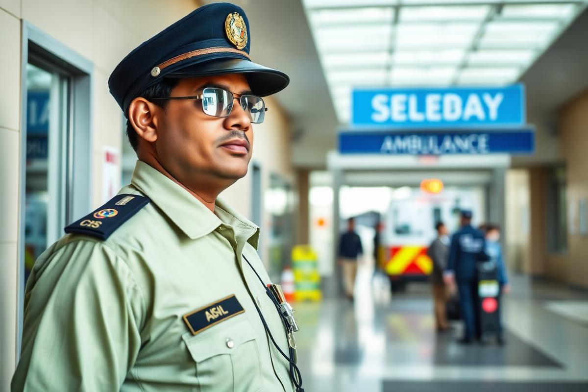 Hospital Security — SARASPRO trained personnel on duty in Pune, Maharashtra